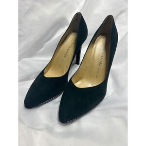 Peter Kaiser Suede Pointed Toe Pumps Heels Dark Green Suede Career Size 9